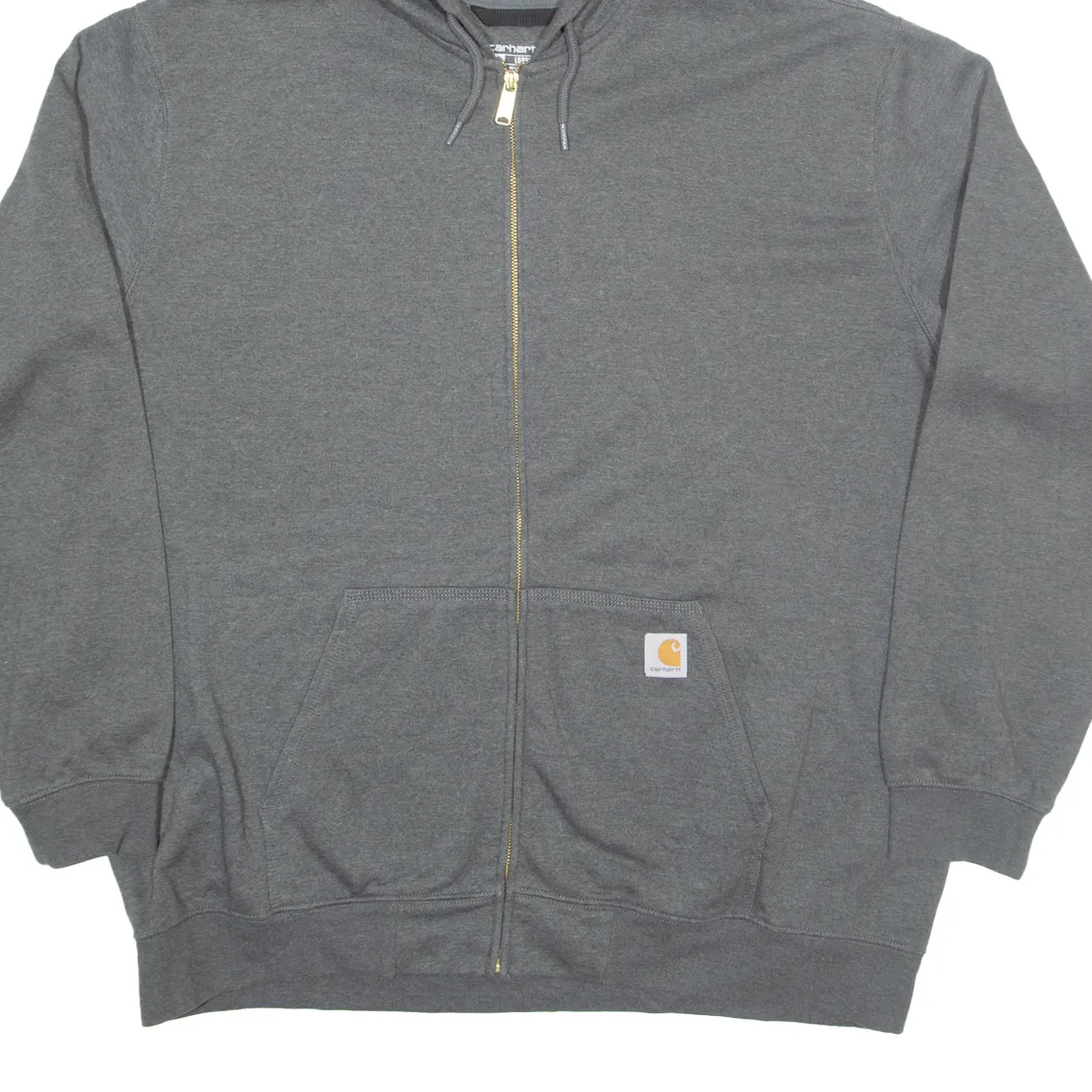 CARHARTT Loose Fit Mens Grey Hoodie Full Zip 2XL