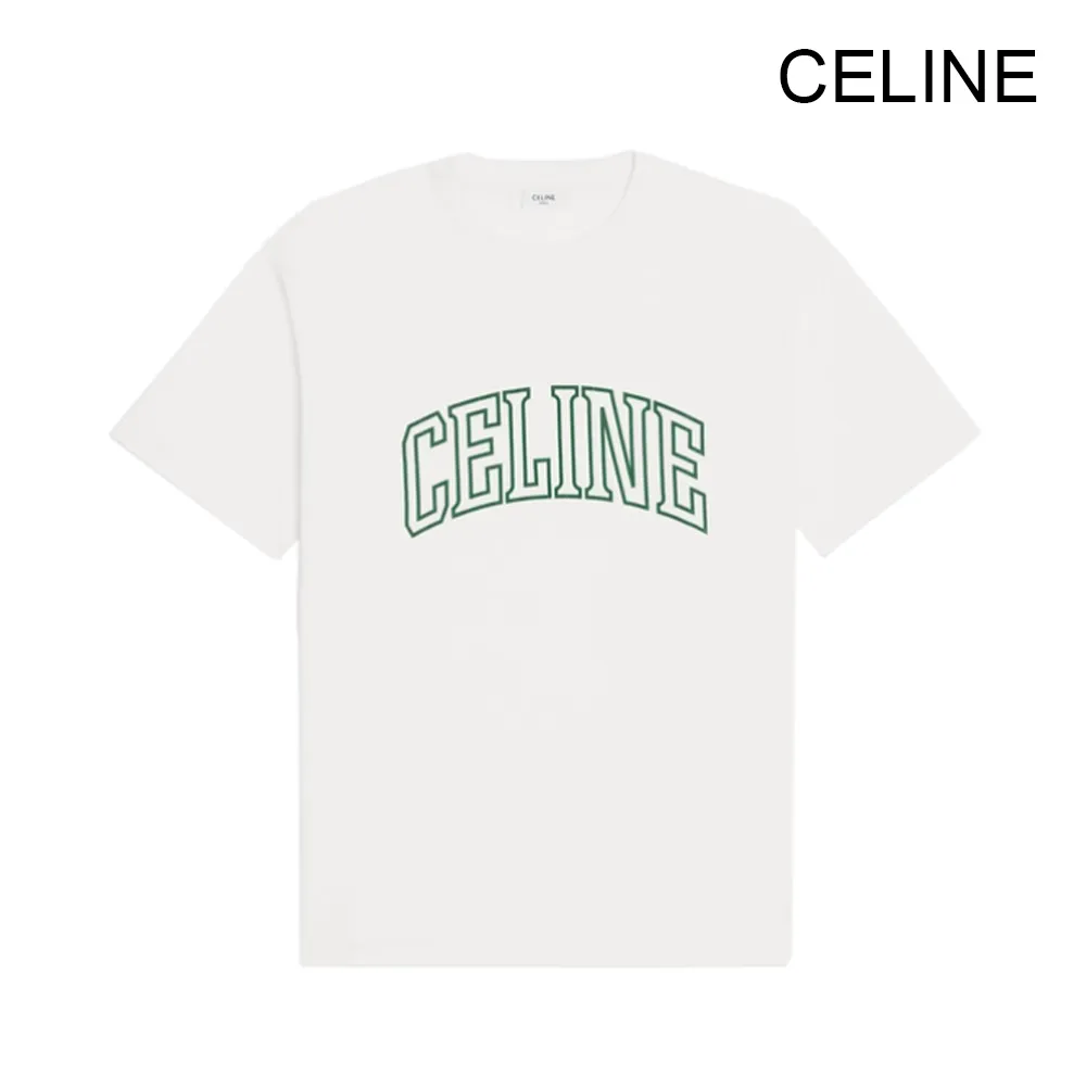 CELINE  |Crew Neck Pullovers Unisex Street Style Cotton Short Sleeves