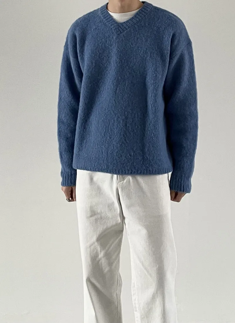 Cent  |Pullovers Wool Street Style V-Neck Long Sleeves Plain