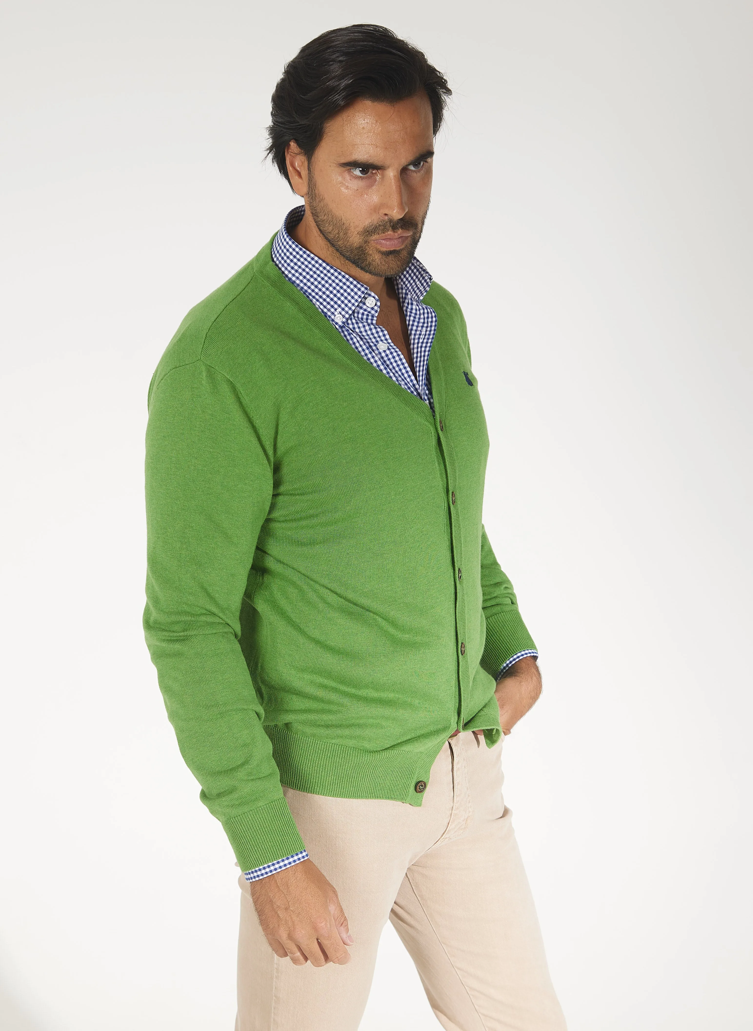 Chaqueta o Cardigan Botones Verde Hombre