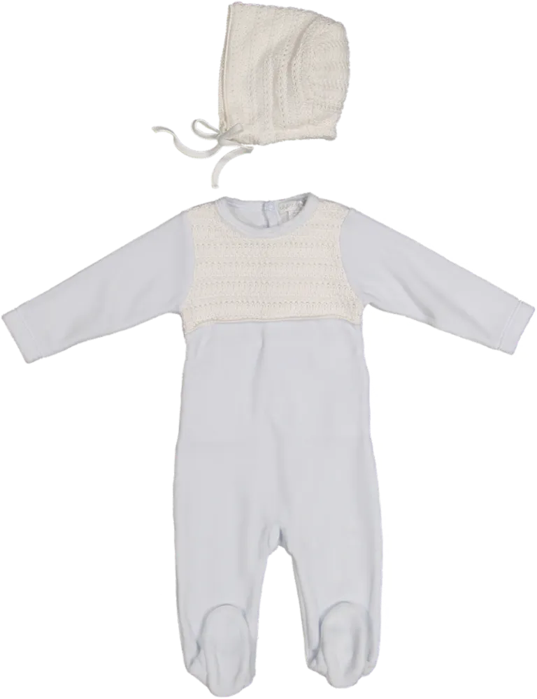 CJ26052 FOOTIE/BONNET-Ltbl/Ivory