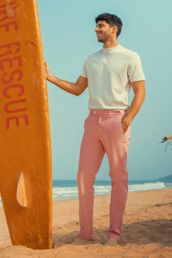 Coral Cotton Stretch Chinos