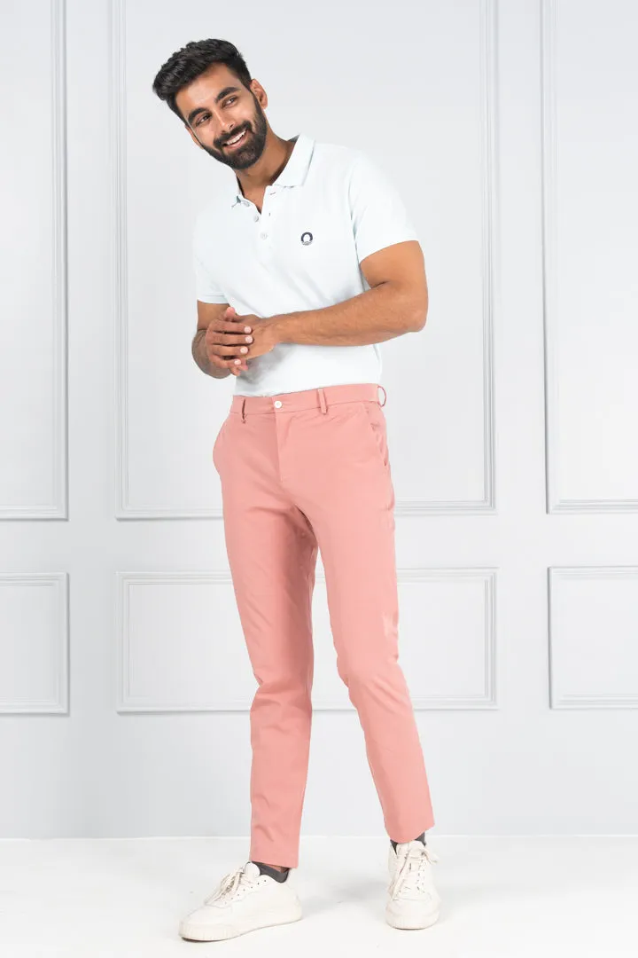 Coral Cotton Stretch Chinos