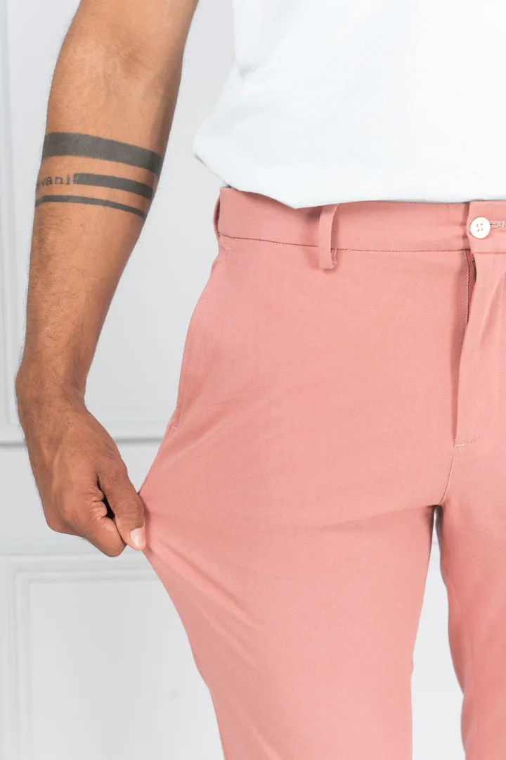 Coral Cotton Stretch Chinos