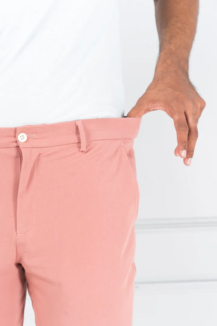 Coral Cotton Stretch Chinos