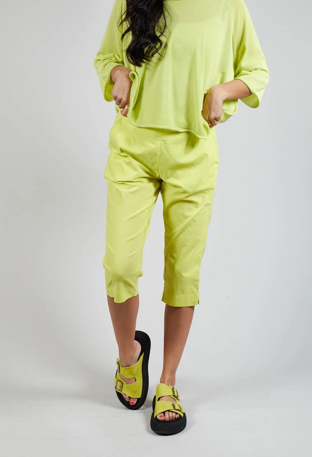 Cropped Slim Leg Trousers in Sun