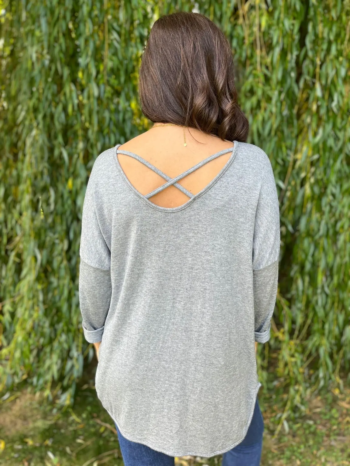 Cross Back Knit Top Loran