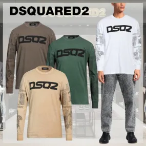 D SQUARED2  |Crew Neck Pullovers Unisex Street Style Long Sleeves Plain