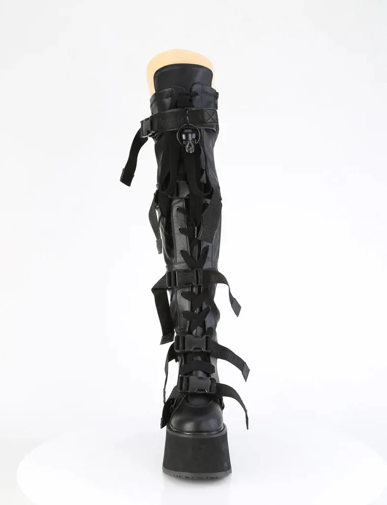 DAMNED 325 - BLACK STRETCH VEGAN LEATHER - SIZE 7