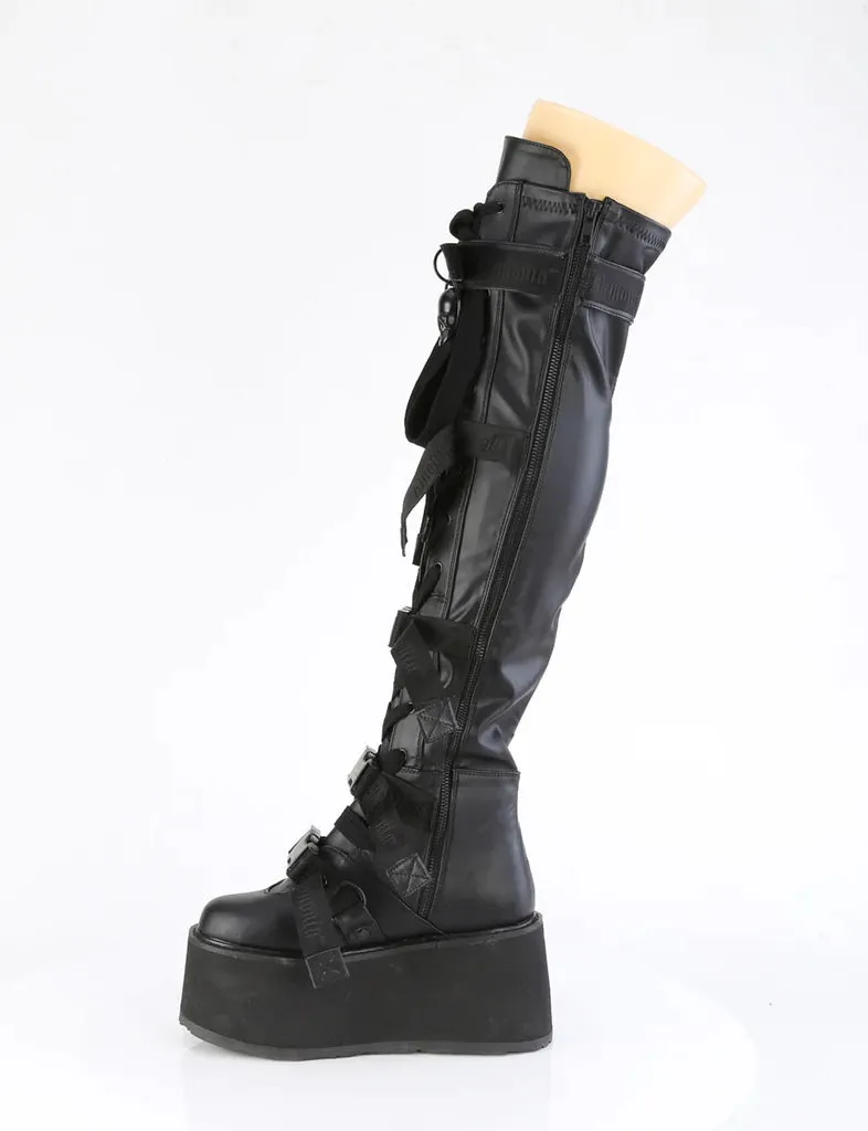 DAMNED 325 - BLACK STRETCH VEGAN LEATHER - SIZE 7