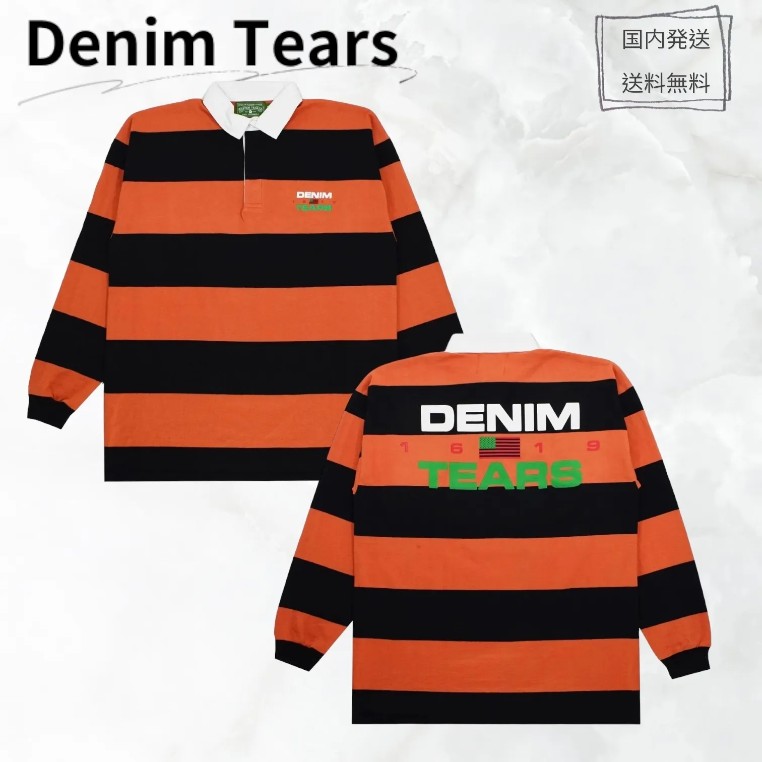 Denim Tears  |Stripes Unisex Street Style Long Sleeves Cotton Oversized