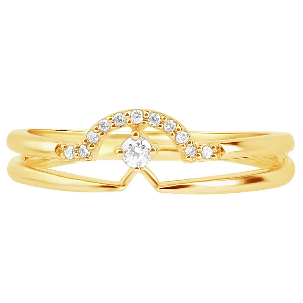 Diamond Curve Double Layer Band