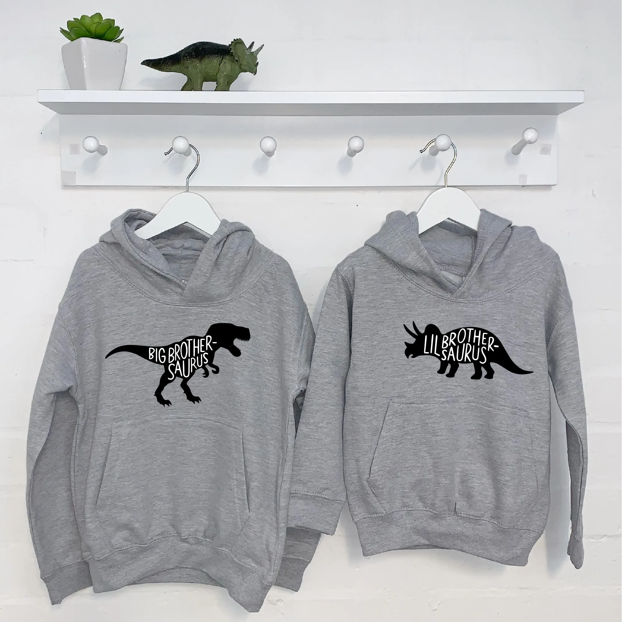 Dinosaur Brother Sister Hoodie Set