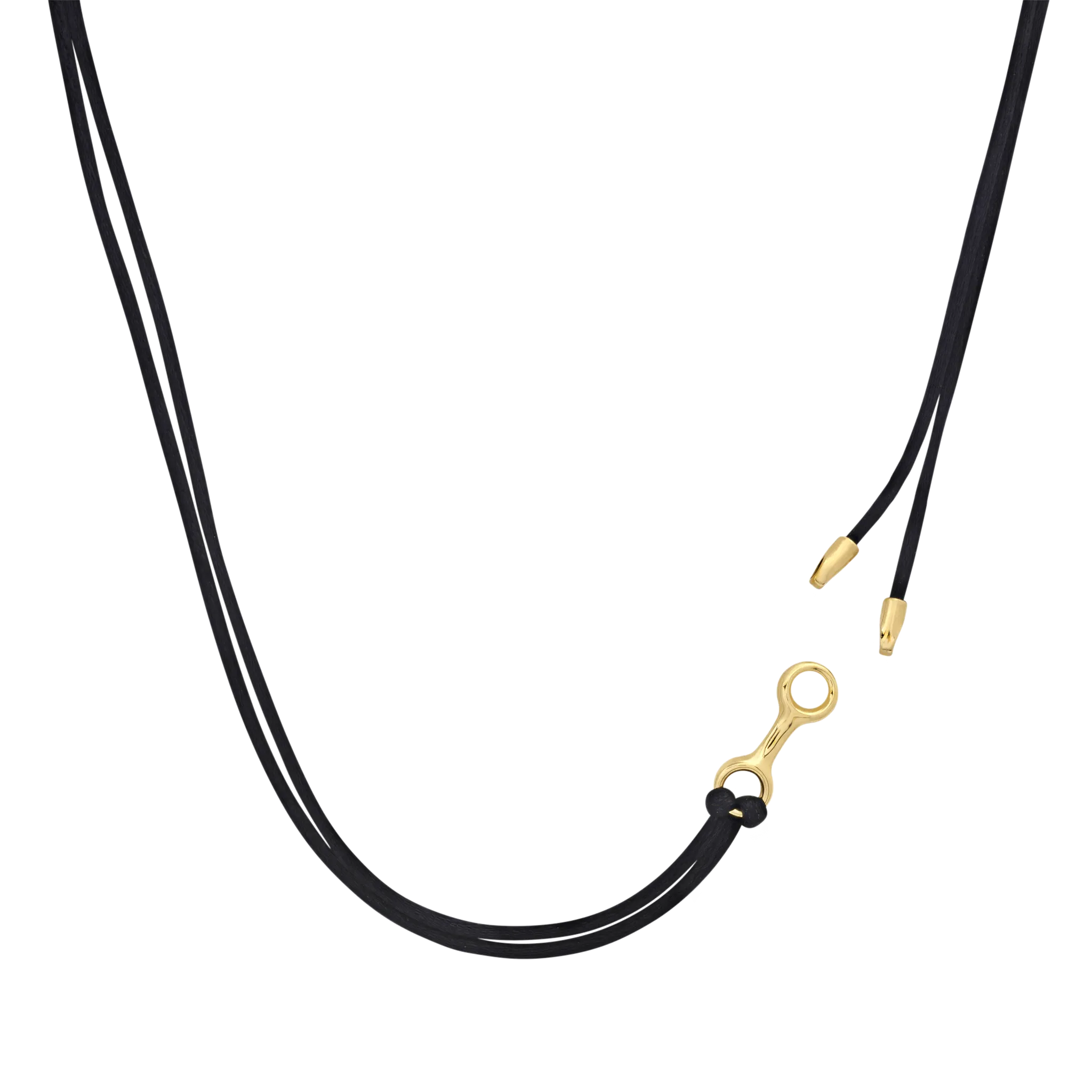 Double Beam Link on Silky Cord Necklace