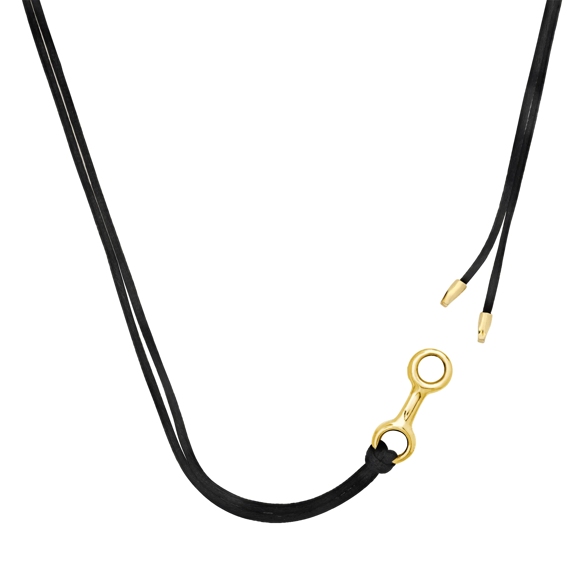 Double Beam Link on Silky Cord Necklace