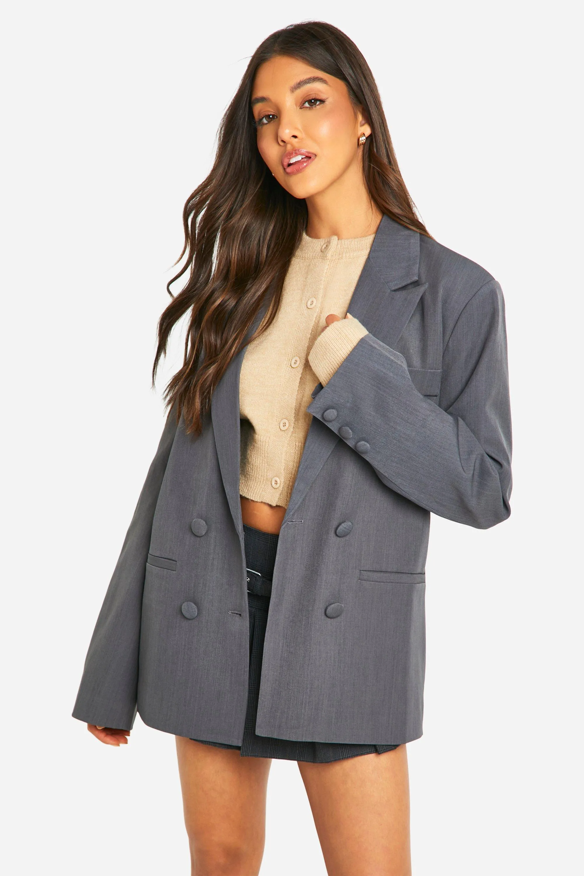 Double Breasted Relaxed Fit Tailored Blazer