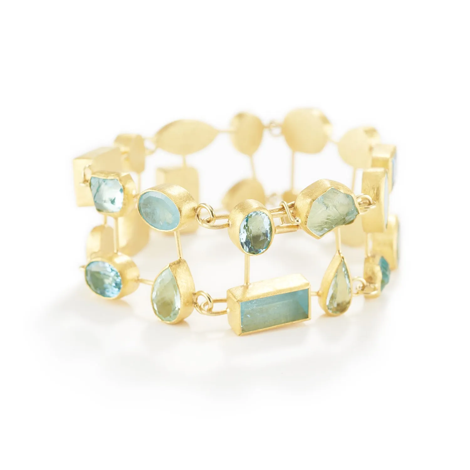 Double Row Aquamarine Bracelet