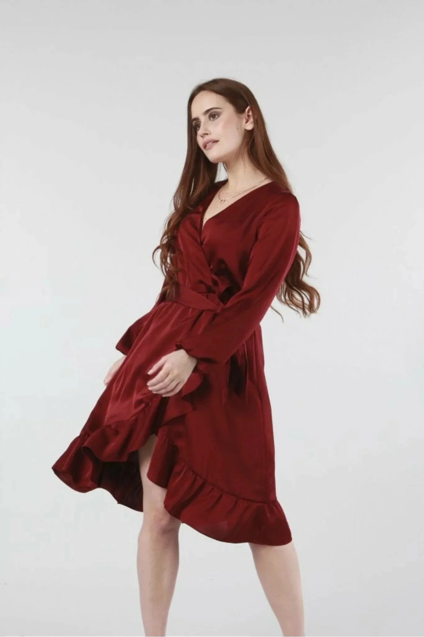 Double Second Frill Wrap Dress