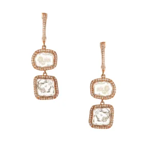 Double Sliced Diamond Earrings