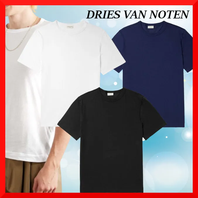 Dries Van Noten  |Crew Neck Pullovers Street Style Plain Cotton Short Sleeves