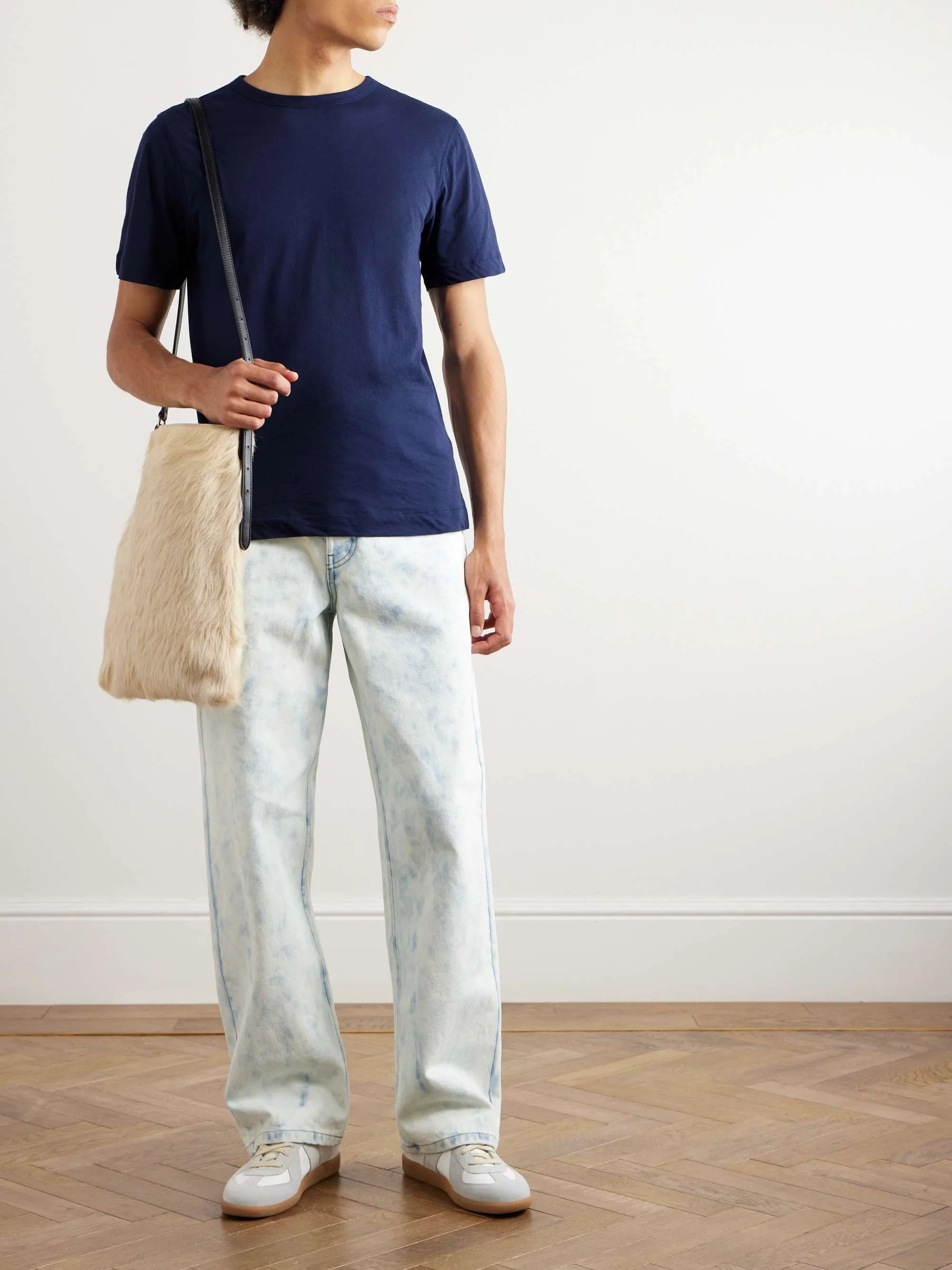 Dries Van Noten  |Crew Neck Pullovers Street Style Plain Cotton Short Sleeves