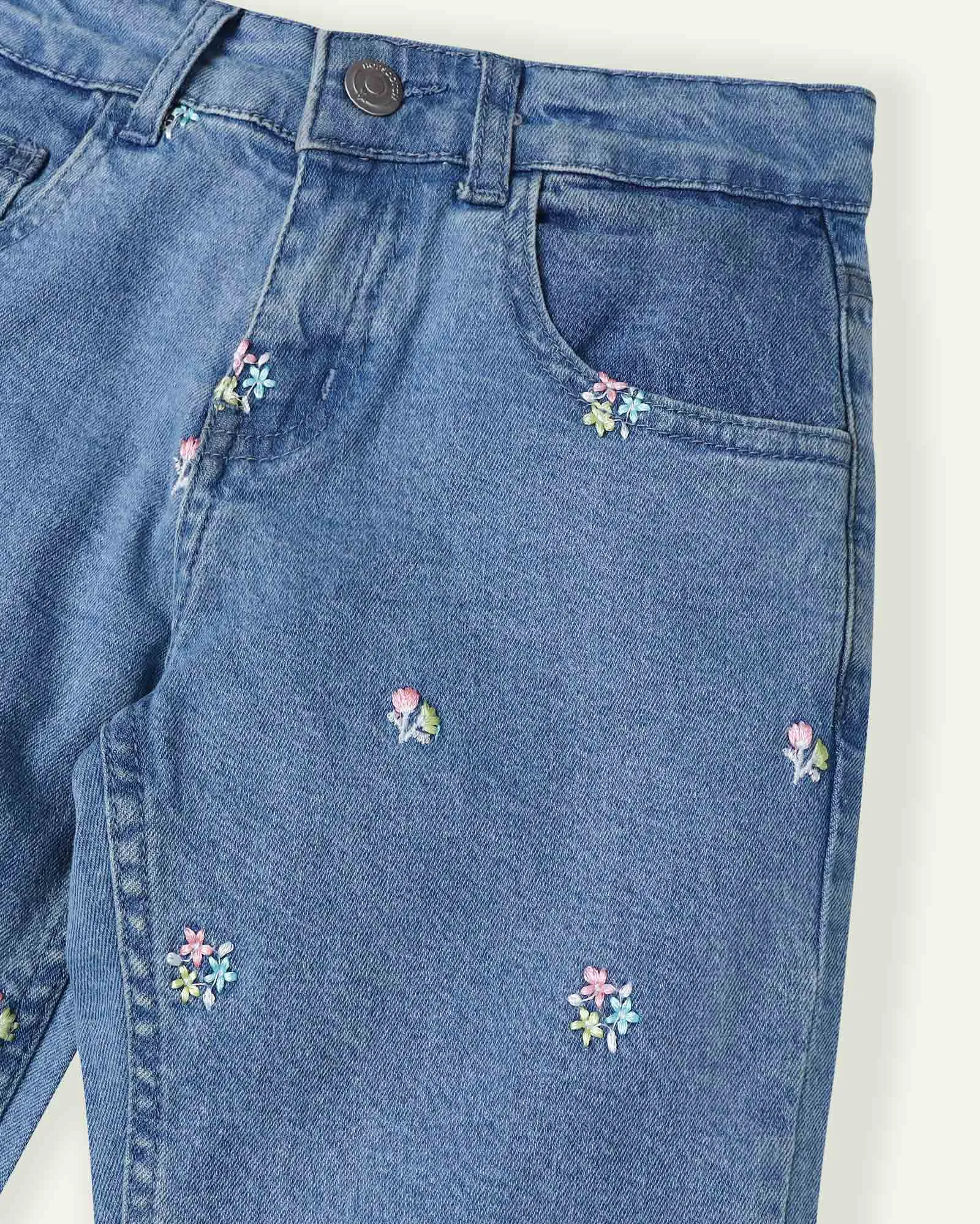 Embroidered Flared Jeans