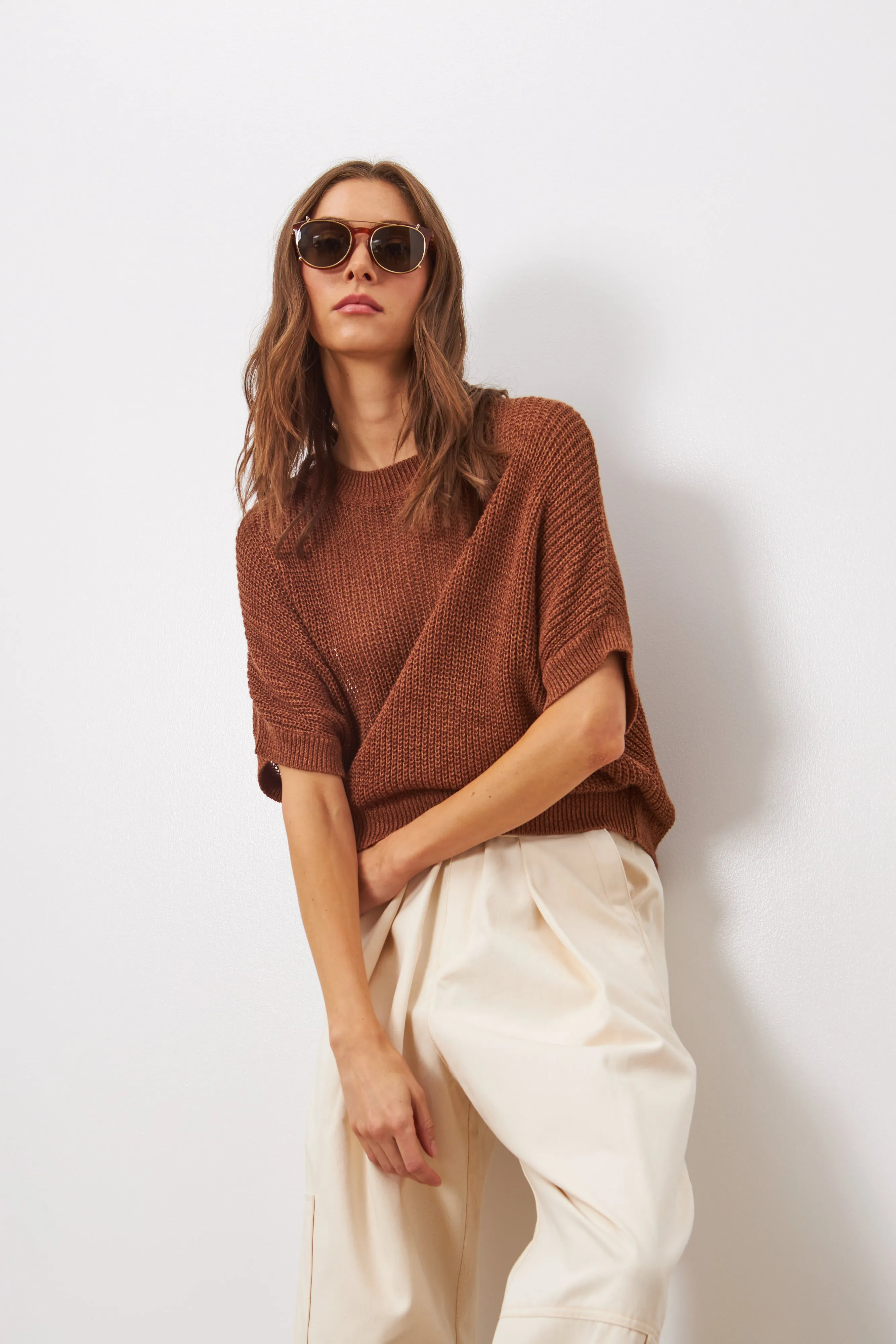 EMERSYN SHORT SLEEVE KNIT PULLOVER