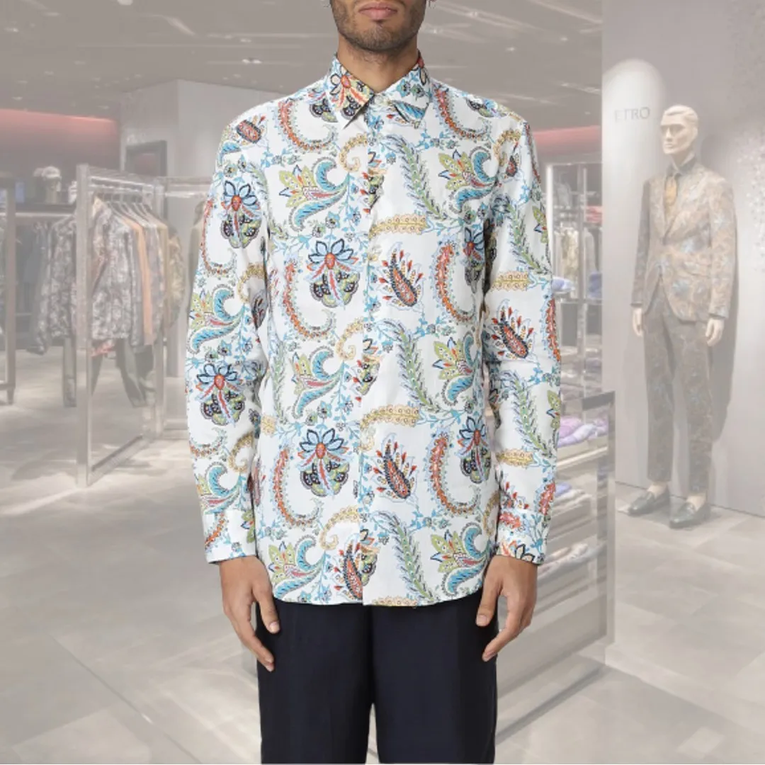 ETRO  |Paisley Long Sleeves Cotton Luxury Shirts