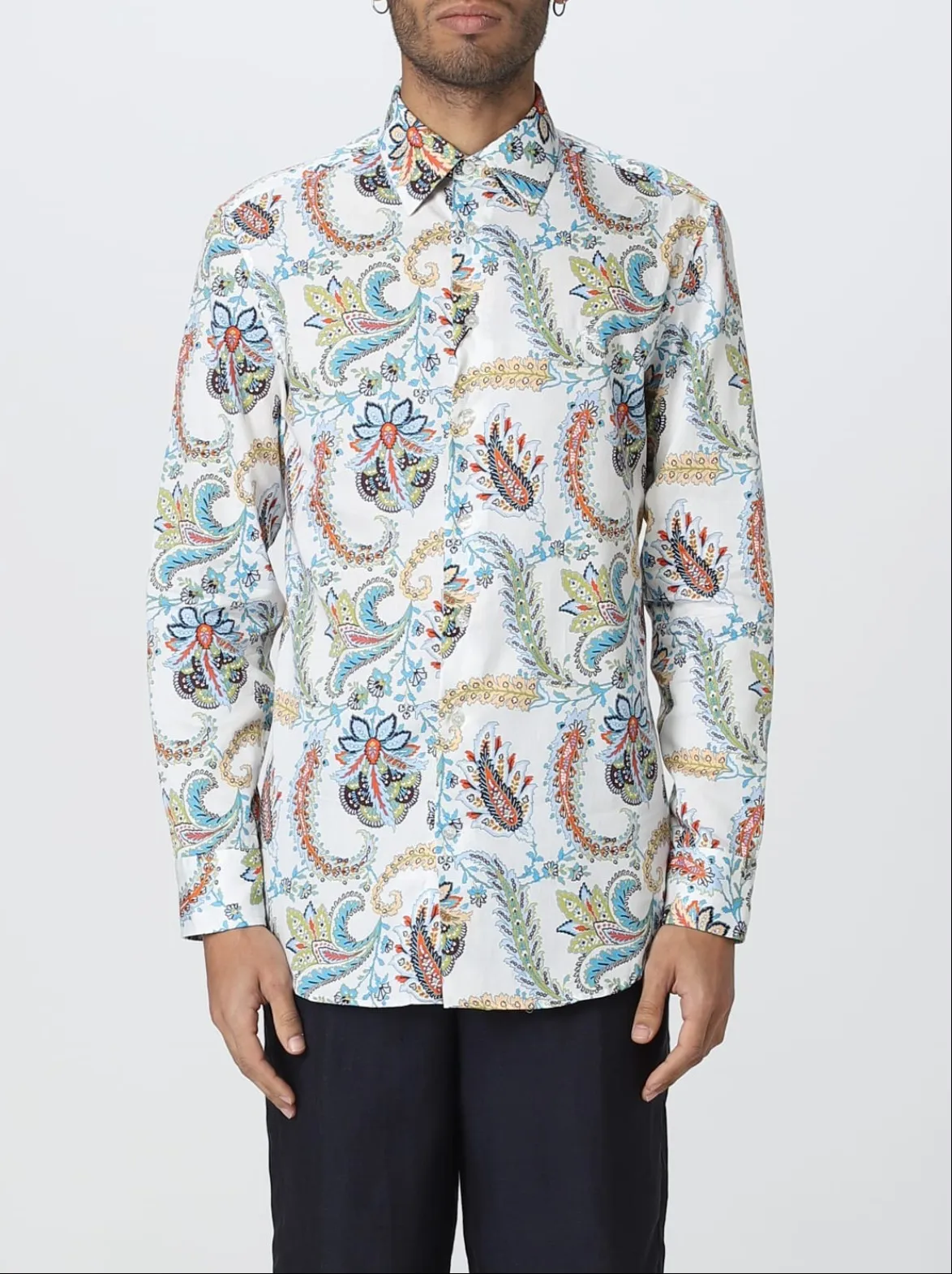 ETRO  |Paisley Long Sleeves Cotton Luxury Shirts