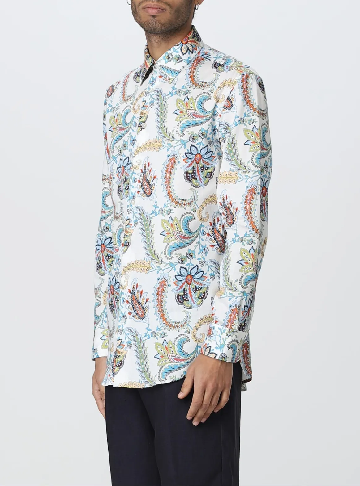 ETRO  |Paisley Long Sleeves Cotton Luxury Shirts