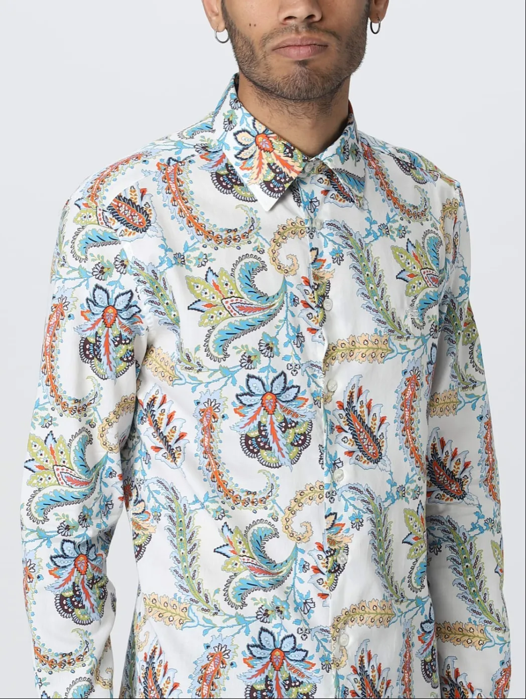 ETRO  |Paisley Long Sleeves Cotton Luxury Shirts