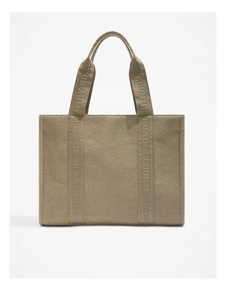 Fabric Branded Tote Bag in Fawn