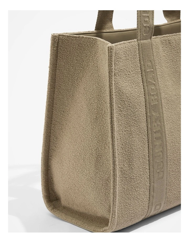 Fabric Branded Tote Bag in Fawn