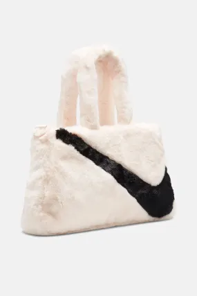 Faux Fur Tote Bag Ice Guava/Black