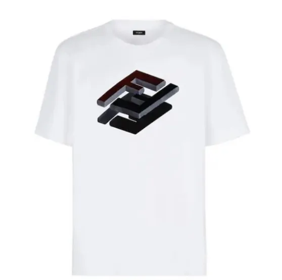 FENDI  |Crew Neck Pullovers Unisex Street Style Cotton Short Sleeves