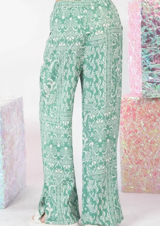 FINAL SALE - By The Water Wide Leg Printed Pants - 2 Colors!