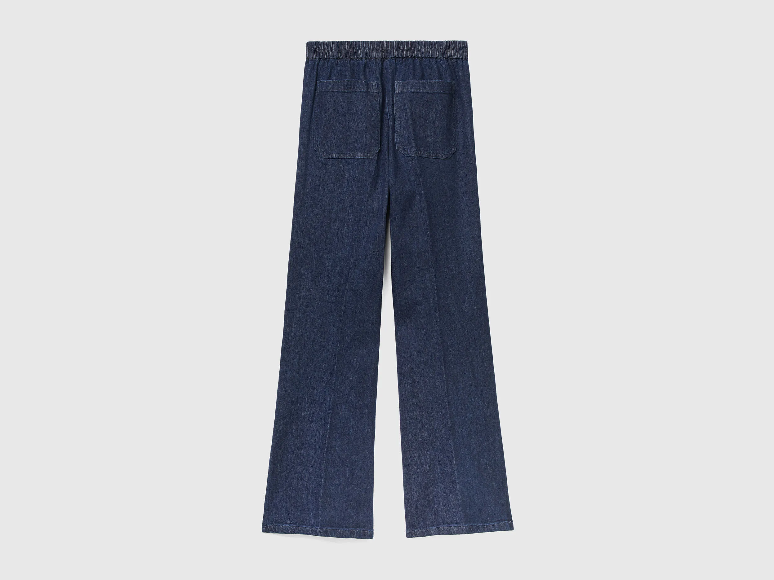 Flared jeans with slits - Dark Blue | Benetton