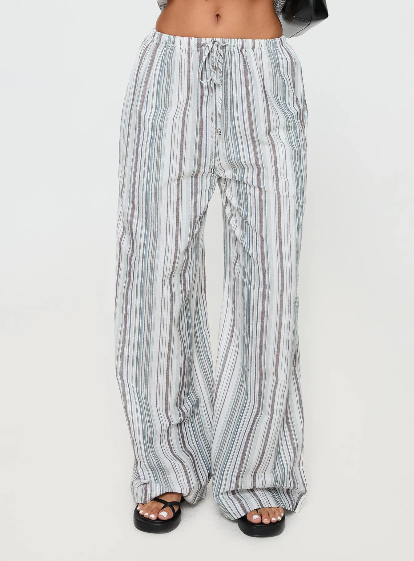 Flutters Pants White / Blue Stripe