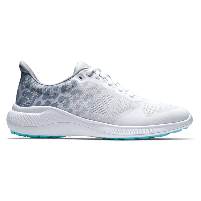 FootJoy Flex Women's Golf Shoes White/Gray Leopard Print 95767