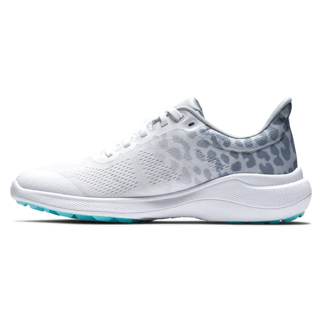 FootJoy Flex Women's Golf Shoes White/Gray Leopard Print 95767