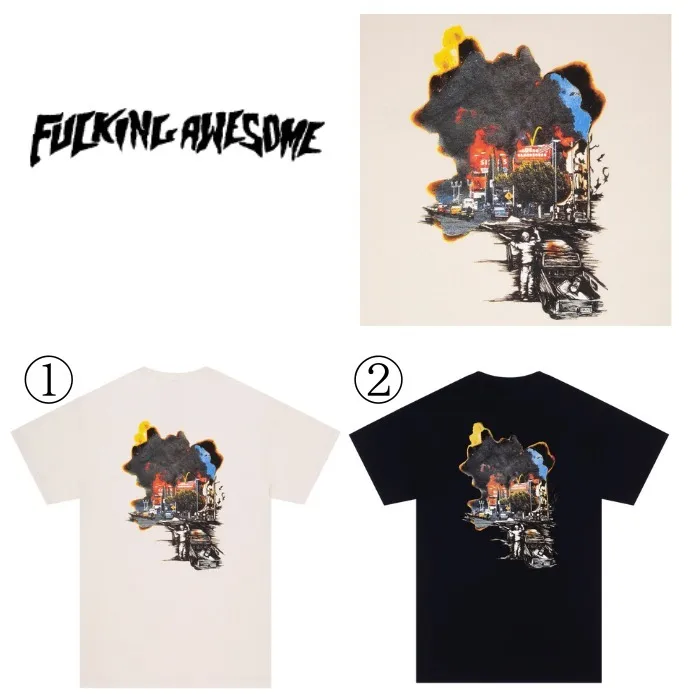 Fucking Awesome  |Crew Neck Pullovers Unisex Street Style Cotton Short Sleeves