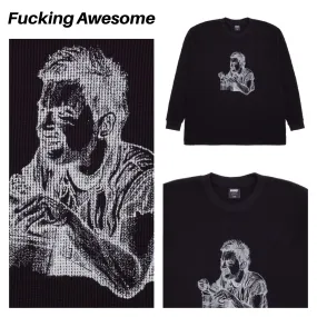 Fucking Awesome  |Crew Neck Pullovers Unisex Street Style Long Sleeves Cotton