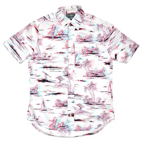 Gitman Vintage - 3D Print Short-Sleeve Shirt - White / Red / Blue