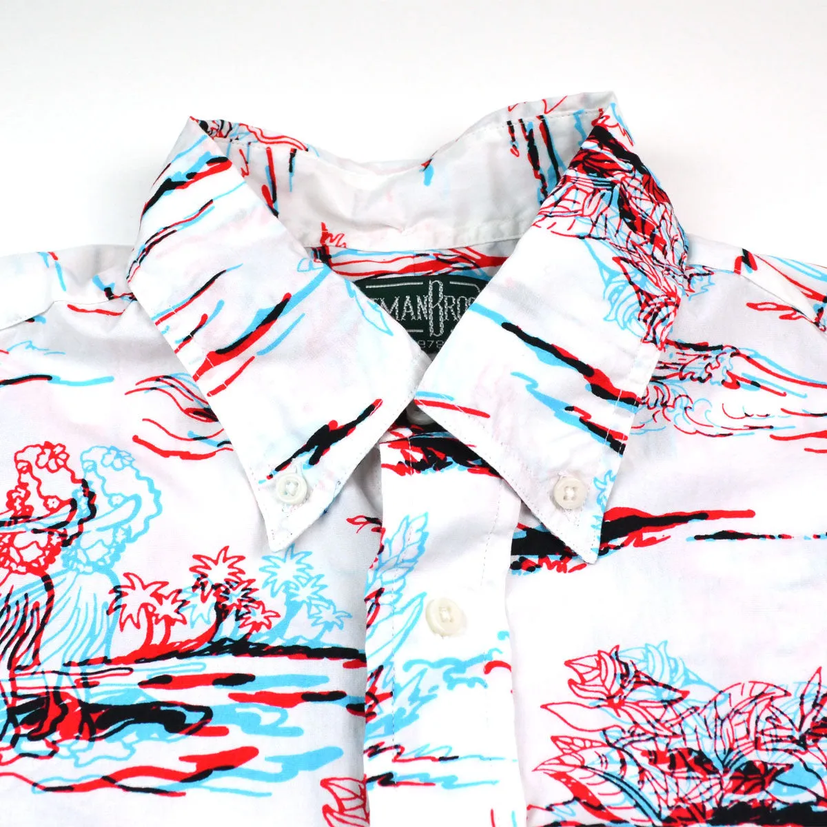 Gitman Vintage - 3D Print Short-Sleeve Shirt - White / Red / Blue