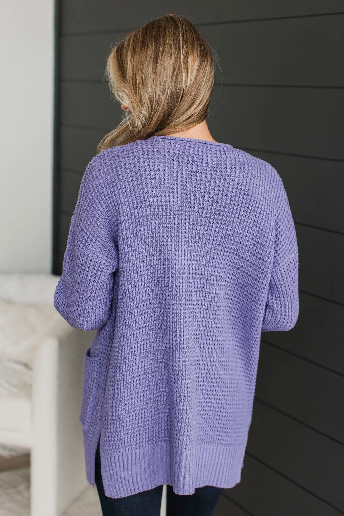 Gives Me Feelings Knit Cardigan- Lavender