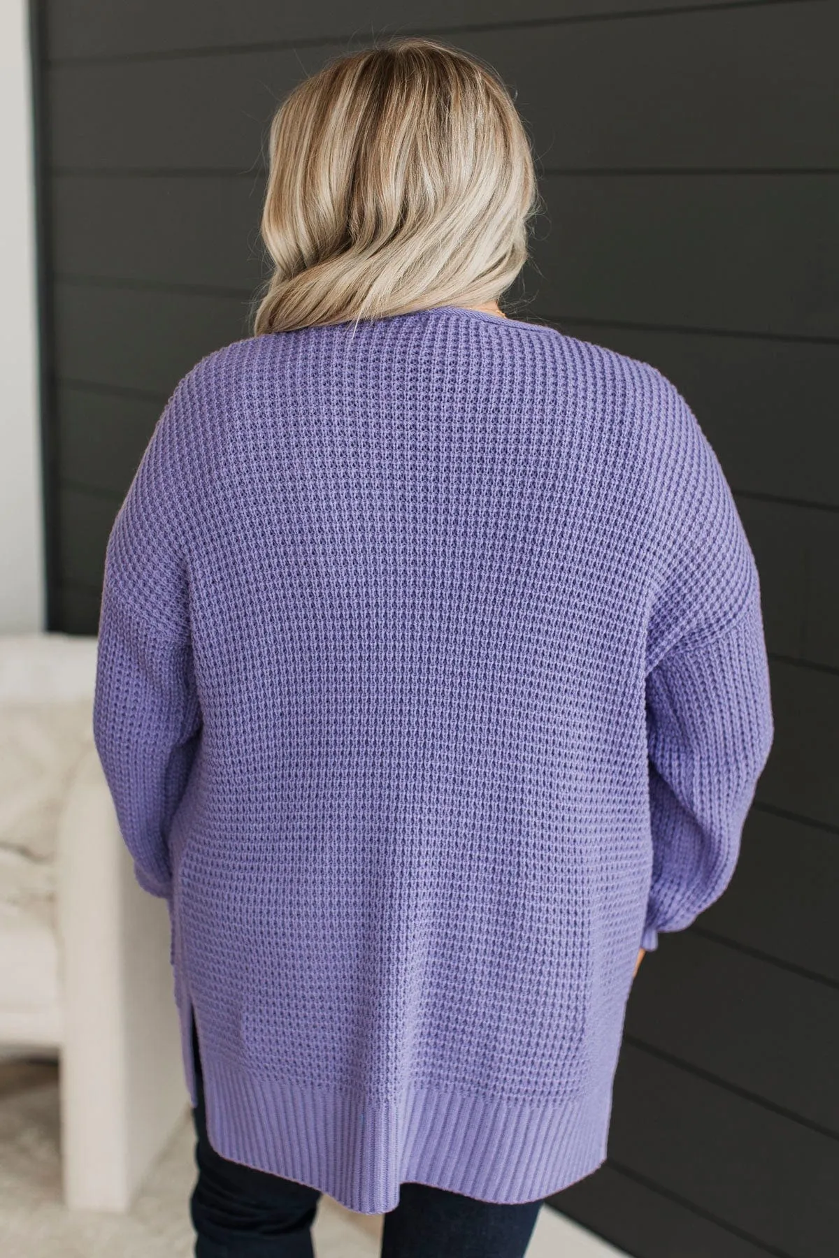 Gives Me Feelings Knit Cardigan- Lavender