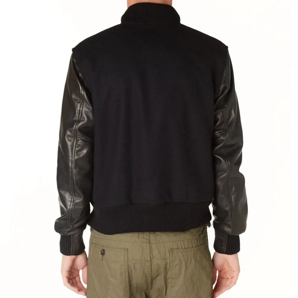 Golden Bear Sportswear x Engineered Garments Varsity JacketBlack Wool & Leather