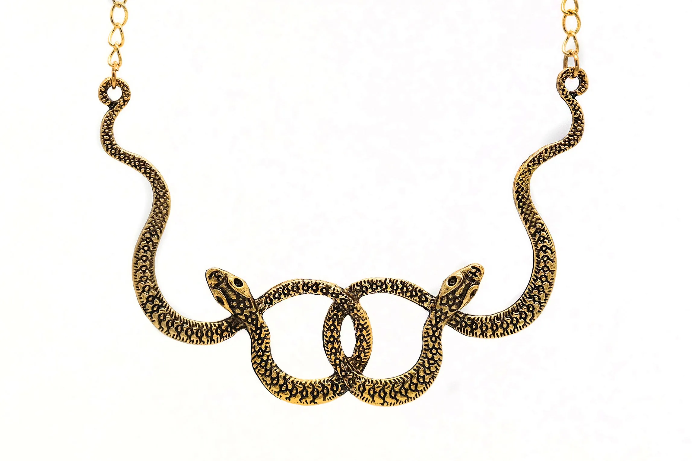 Golden Double Snake Necklace