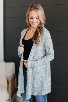 Great Expectations Knit Cardigan- Heather Grey