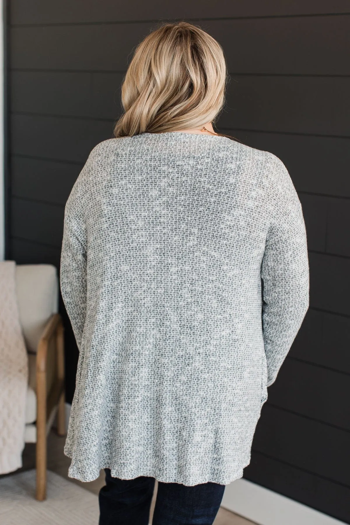 Great Expectations Knit Cardigan- Heather Grey